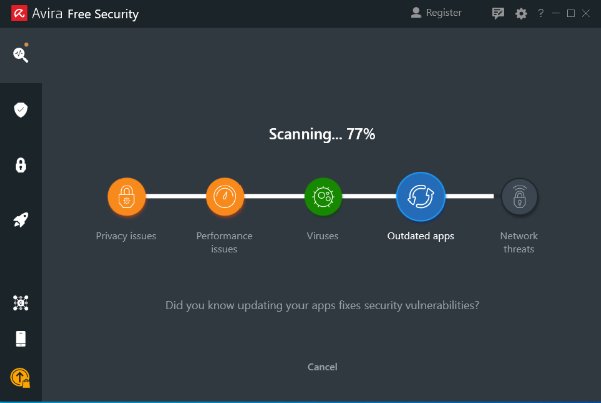 Avira Free Security Dashboard