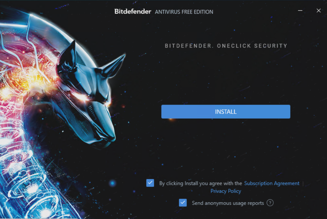 Bitdefender ANTIVIRUS FREE EDITION installation