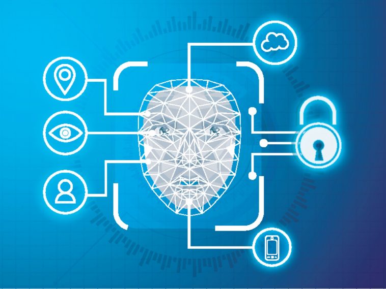 biometric identification or facial recognition system concept